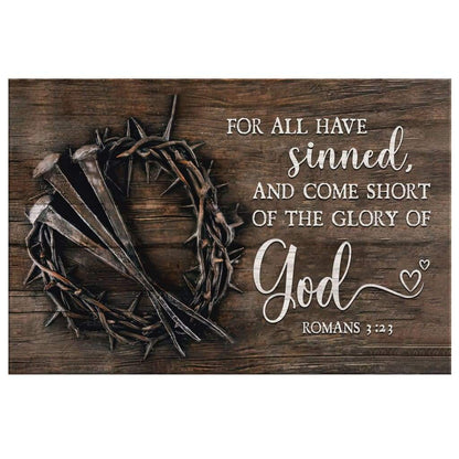 Bible Verse Wall Art: For All Have Sinned KJV Romans 3:23 Canvas Print