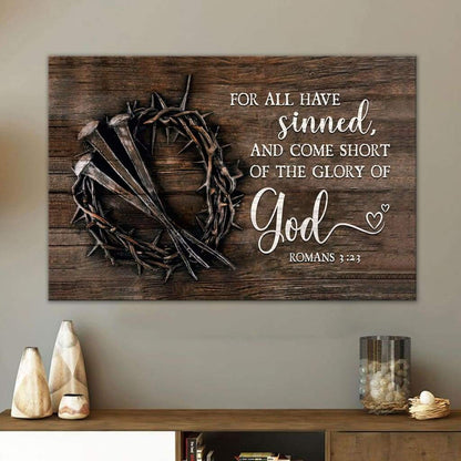 Bible Verse Wall Art: For All Have Sinned KJV Romans 3:23 Canvas Print