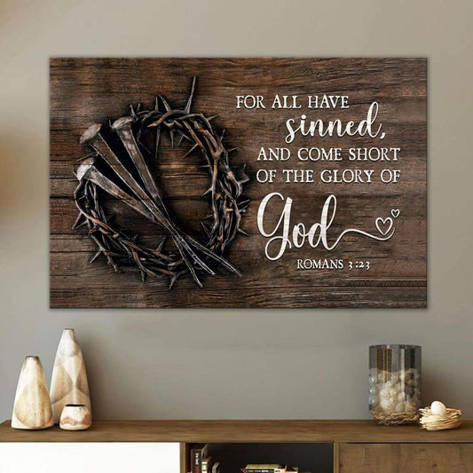 Bible Verse Wall Art: For All Have Sinned KJV Romans 3:23 Canvas Print