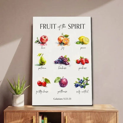 Christian Wall Decor - Galatians 5:22-23 Fruit of the Spirit Wall Art Canvas