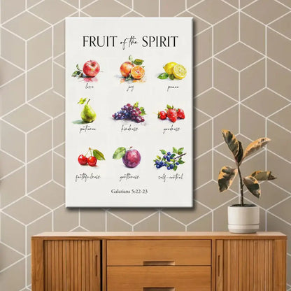 Christian Wall Decor - Galatians 5:22-23 Fruit of the Spirit Wall Art Canvas