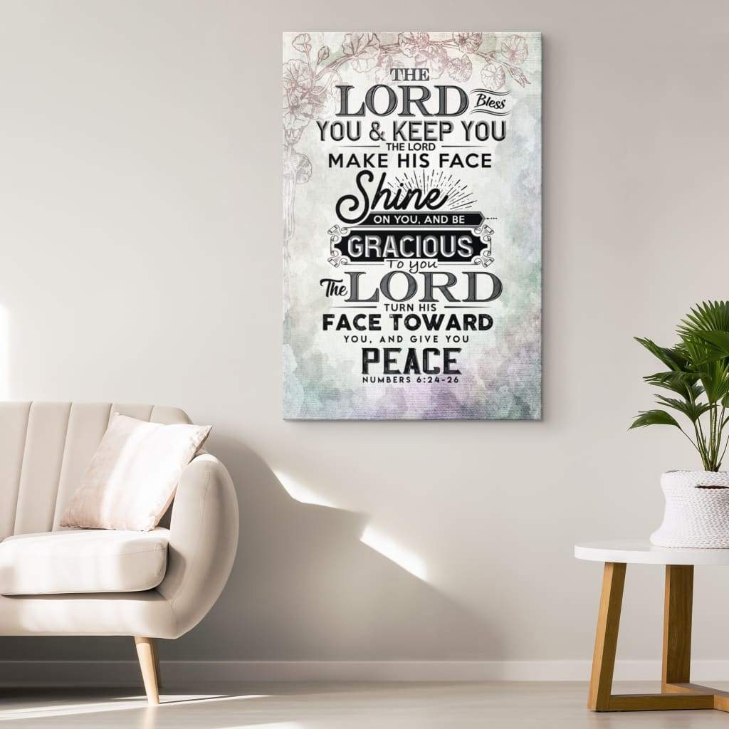 Bible Verse Wall Art: Numbers 6:24-26 The Lord Bless You And Keep You Canvas Print