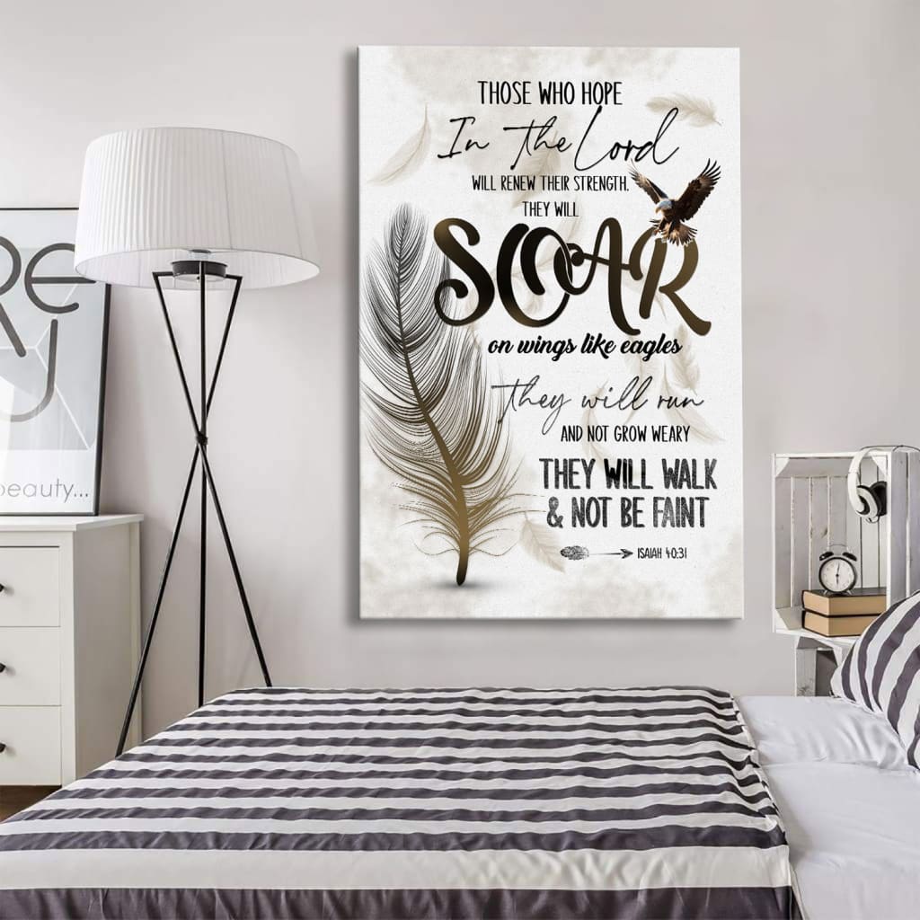 Soar on Wings Like Eagles Isaiah 40:31 Christian Wall Art Canvas