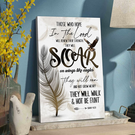 Soar on Wings Like Eagles Isaiah 40:31 Christian Wall Art Canvas