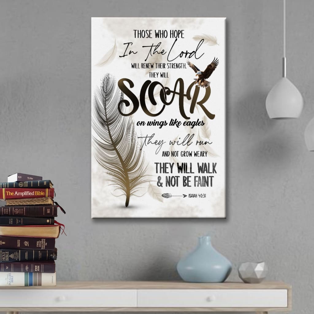 Soar on Wings Like Eagles Isaiah 40:31 Christian Wall Art Canvas