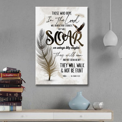 Soar on Wings Like Eagles Isaiah 40:31 Christian Wall Art Canvas