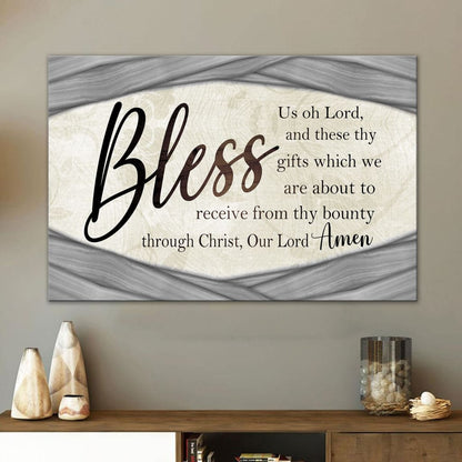 Bless Us Oh Lord Wall Art: Grace Prayer, Praying Before Meals Canvas Wall Art