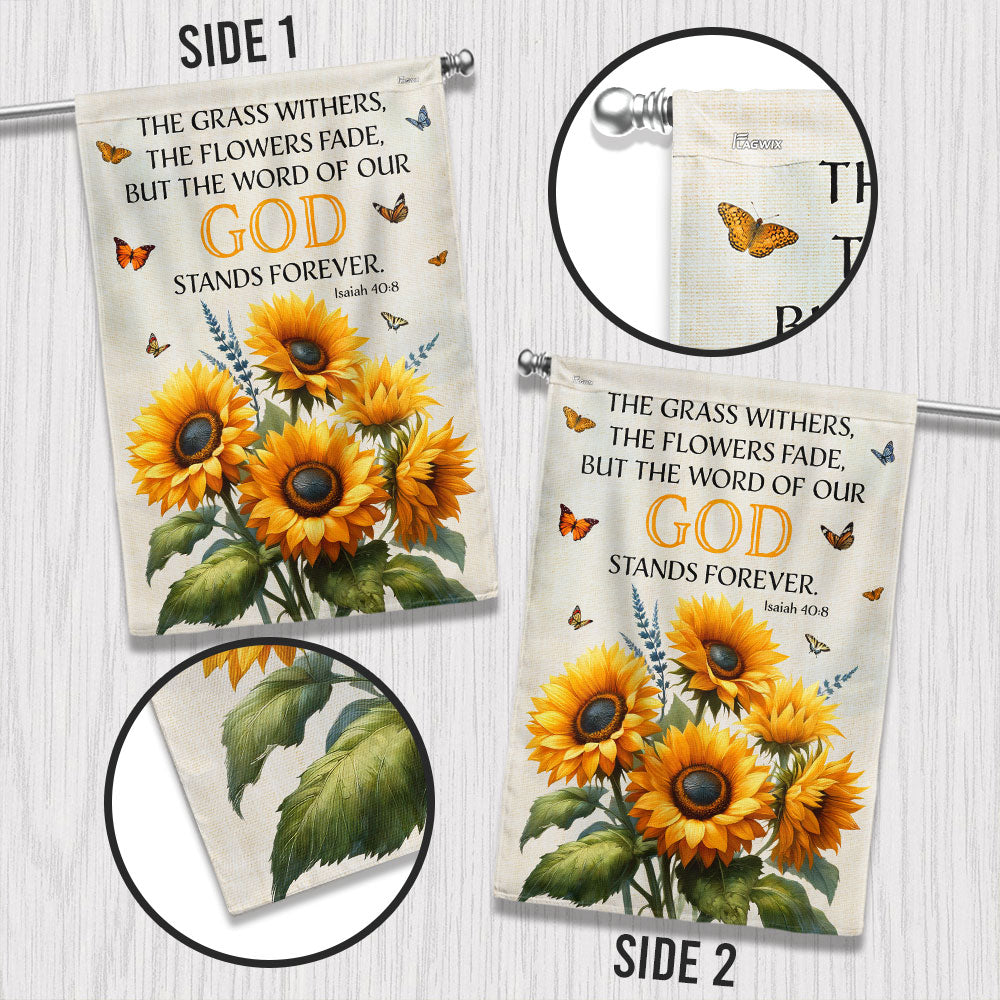 FLAGWIX The Word Of Our God Stands Forever Flower Garden House Flag