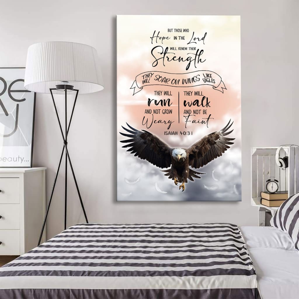 Isaiah 40:31 – “Renew Their Strength” Eagle Wall Art Canvas
