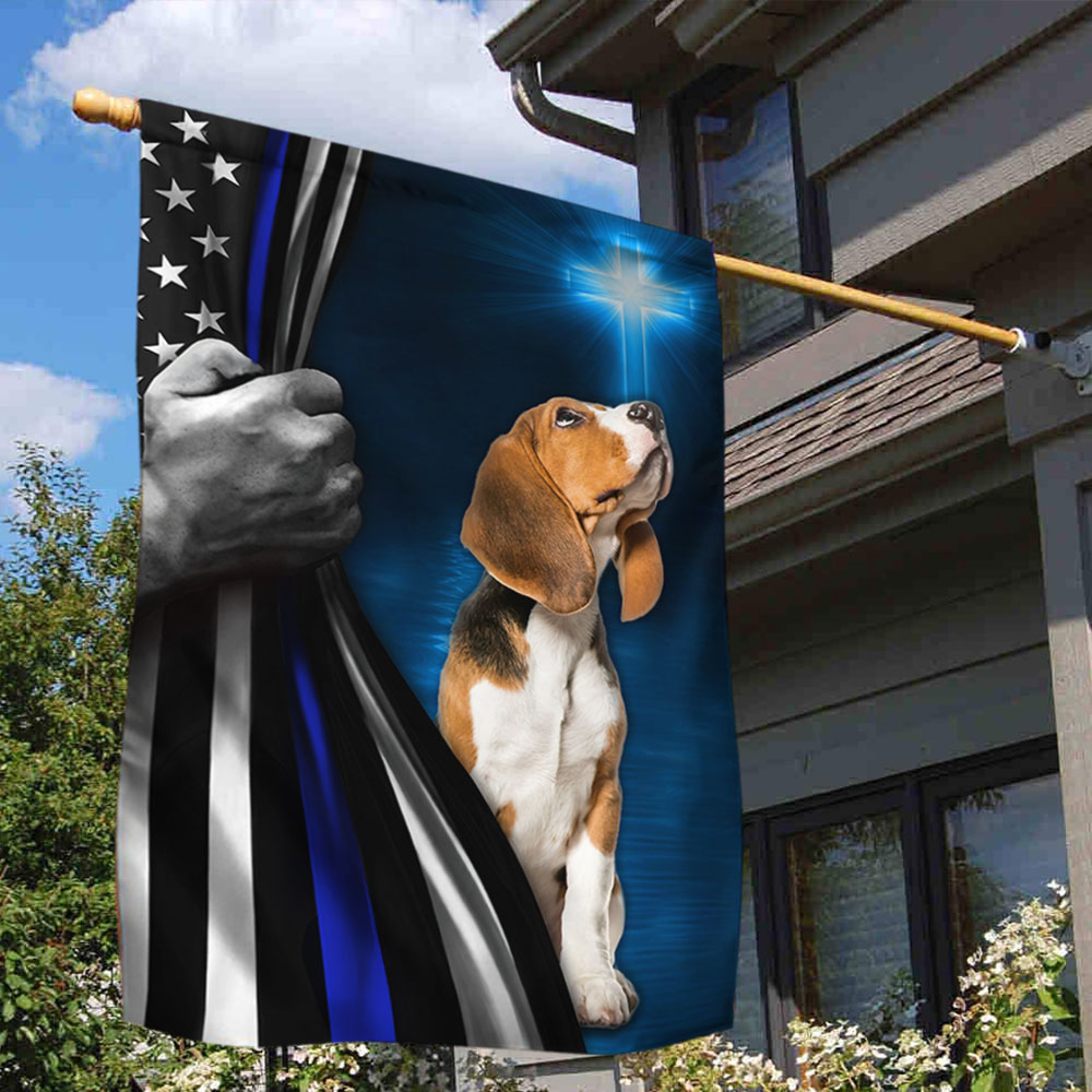 Police Flag Christian Cross Beagle Thin Blue Line Police FlagTRL288Fv7