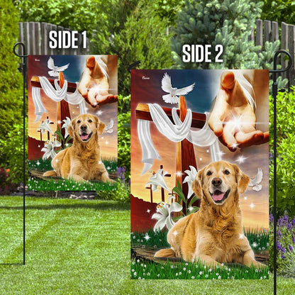 Jesus Is My Savior Golden Retriever Is My Therapy, Jesus Christ Dog FLAGWIX  ™ Golden Retriever Flag