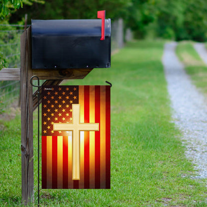 Christian Cross American US Flag