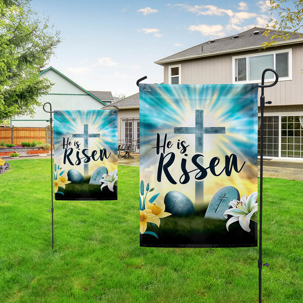 FLAGWIX  Easter Christian  Cross Resurrection of Jesus He Is Risen Flag
