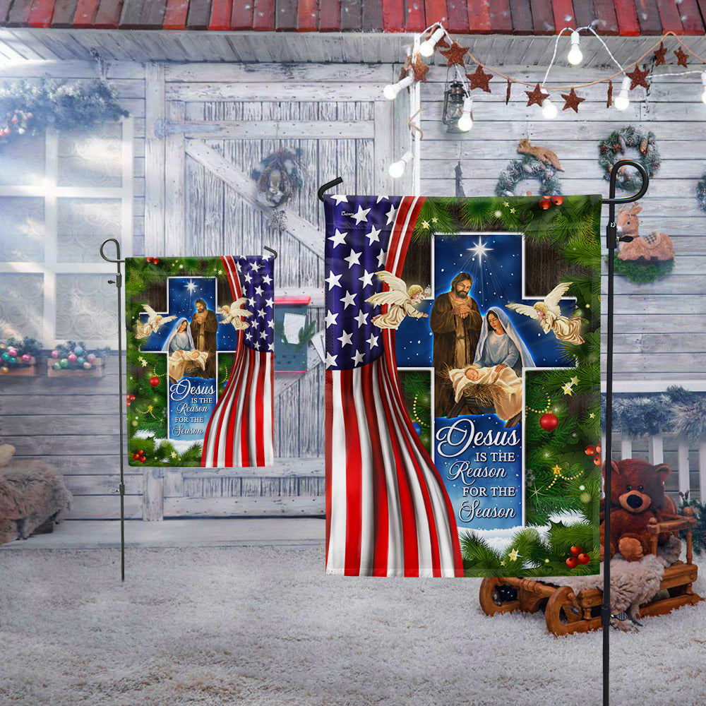 Nativity Of Jesus Christmas flags - Holy Family 'Jesus Is the Reason for the Season' Christmas Décor  - 3-Day Shipping