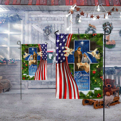 Nativity Of Jesus Christmas flags - Holy Family 'Jesus Is the Reason for the Season' Christmas Décor  - 3-Day Shipping