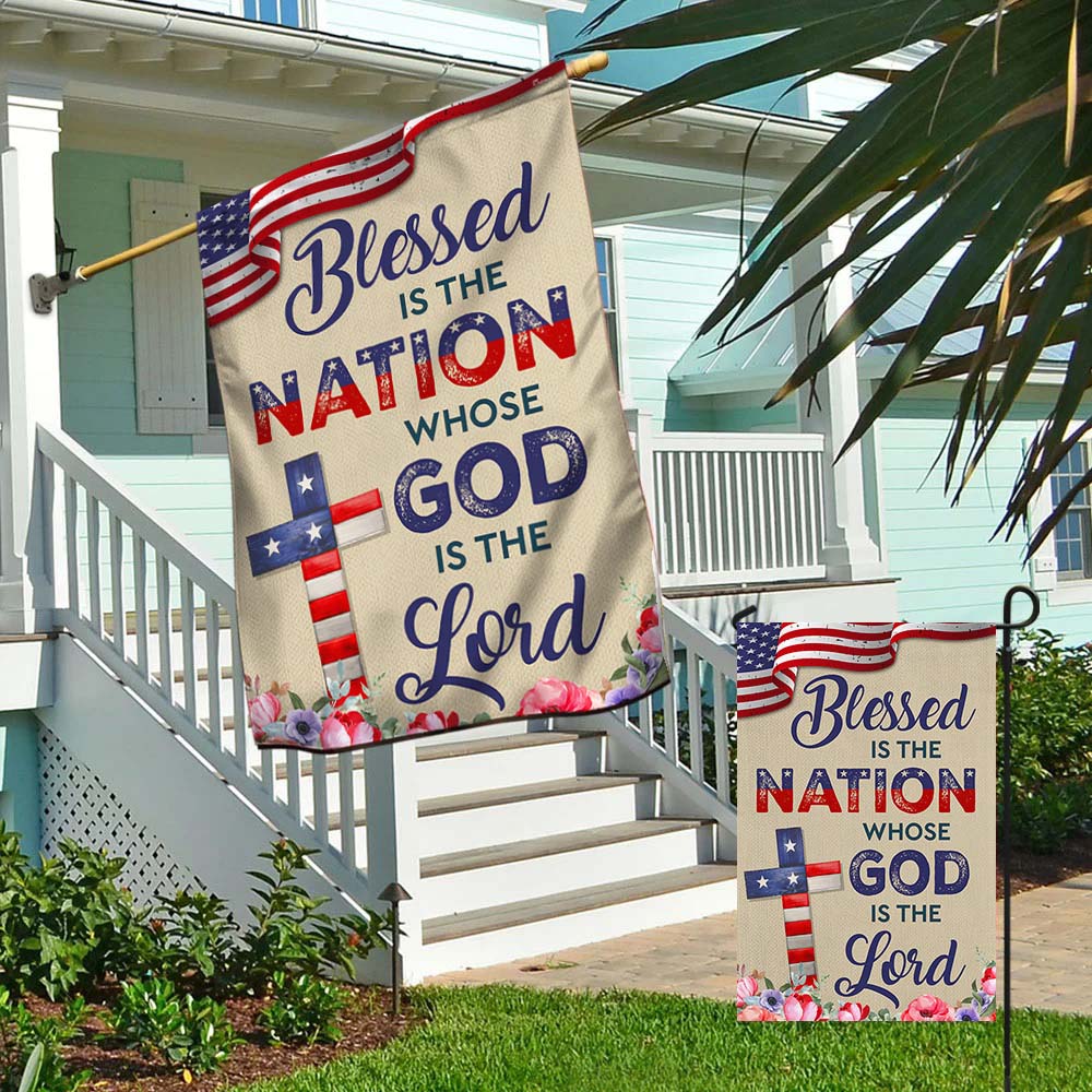 Flagwix American Flag - Blessed Is The Nation Whose  God Is The Lord Patriotic American Flag