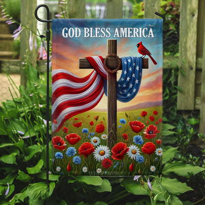 Flagwix American Flag - Christian Cross Independence Day God Bless America Flag