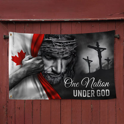 Jesus Flag One Nation Under God Canadian Grommet Flag