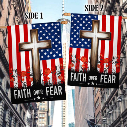 FLAGWIX  Christian Jesus Cross Faith Over Fear Flag