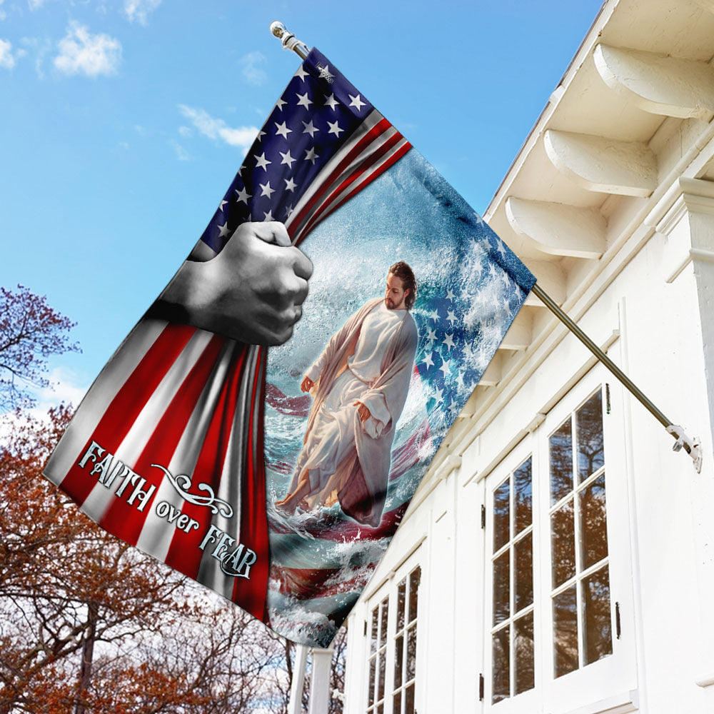 Faith Over Fear Jesus God Flag