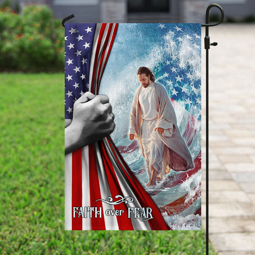 Faith Over Fear Jesus God Flag