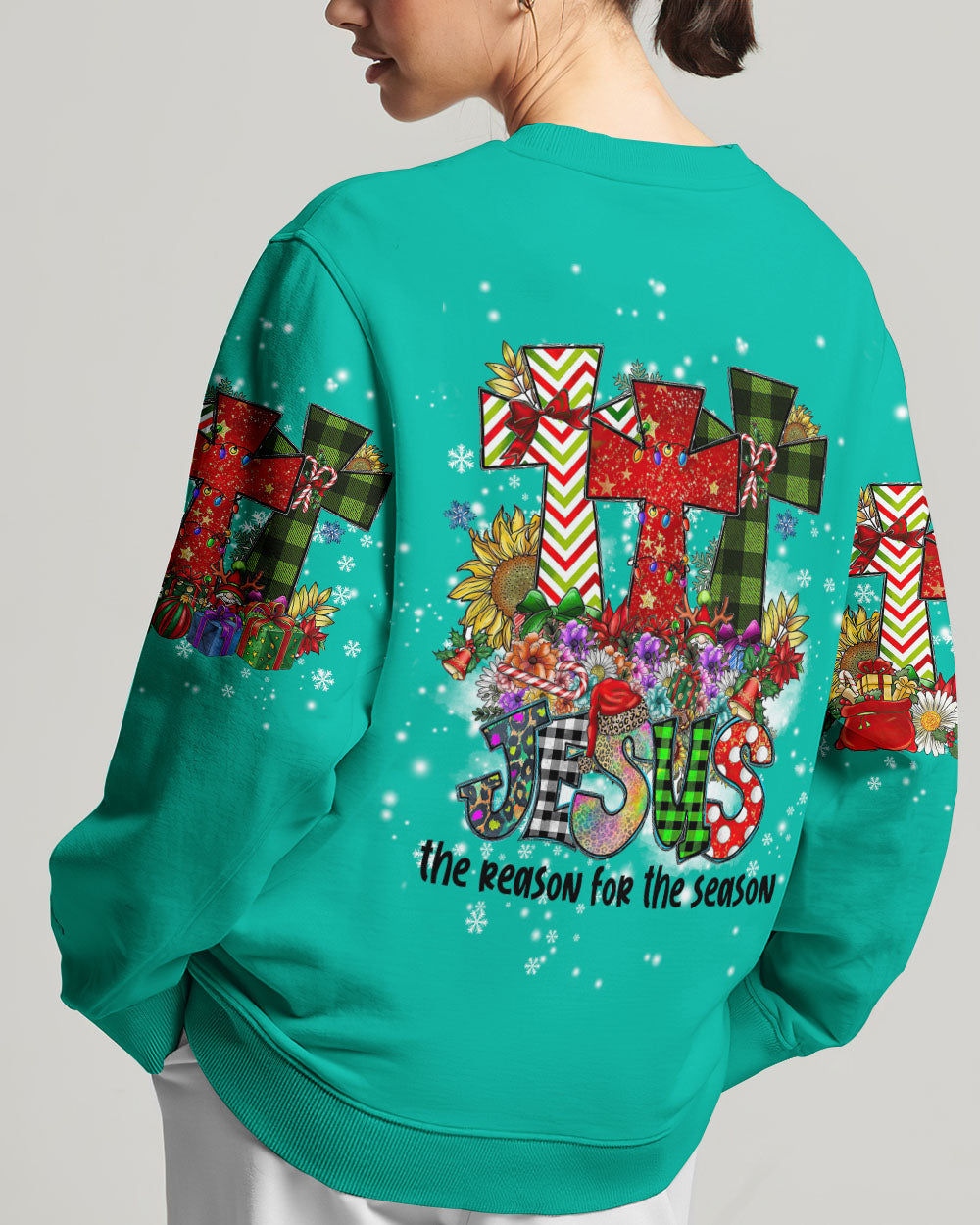 Jesus The Reason Christmas Women's All Over Print Sweatshirt 1