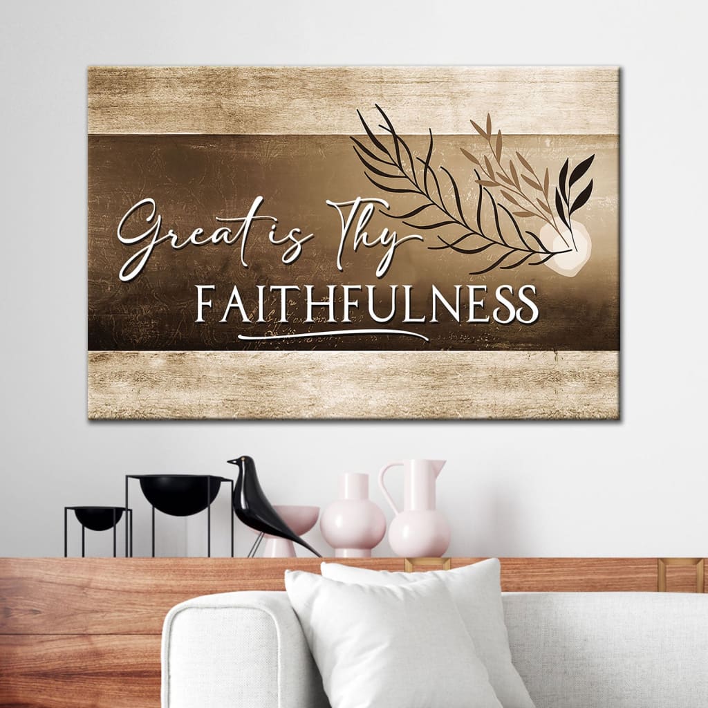 Christian Art: Great Is Thy Faithfulness Wall Art Canvas Print, Christian Wall Decor