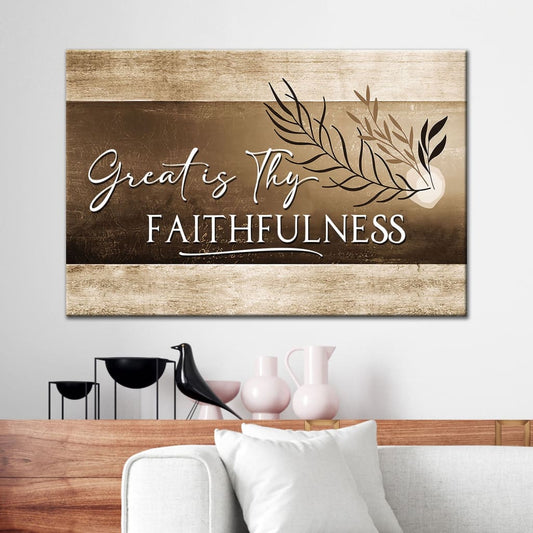 Christian Art: Great Is Thy Faithfulness Wall Art Canvas Print, Christian Wall Decor