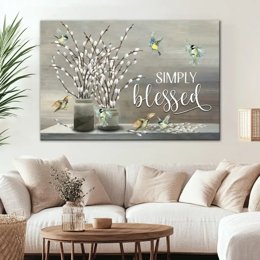 Simply Blessed Wall Art Canvas - Christian Wall Art