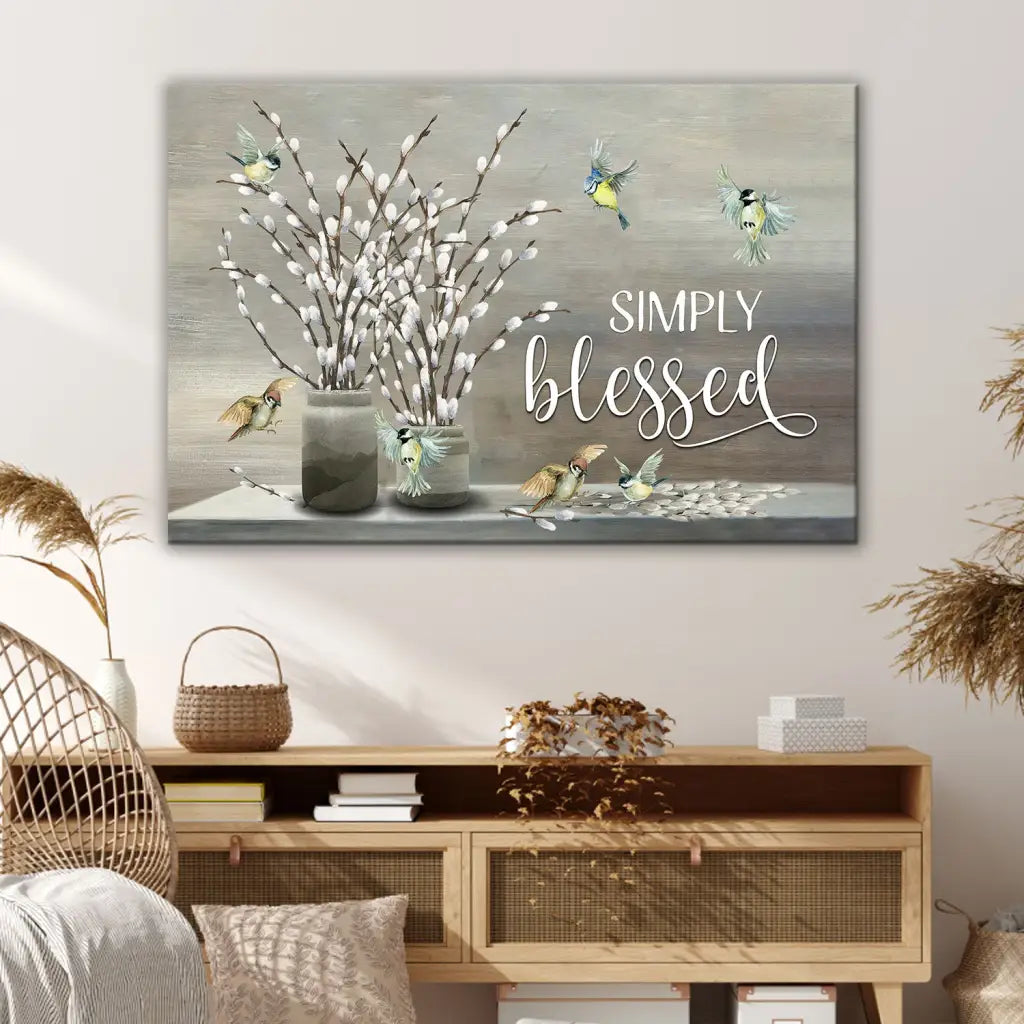 Simply Blessed Wall Art Canvas - Christian Wall Art