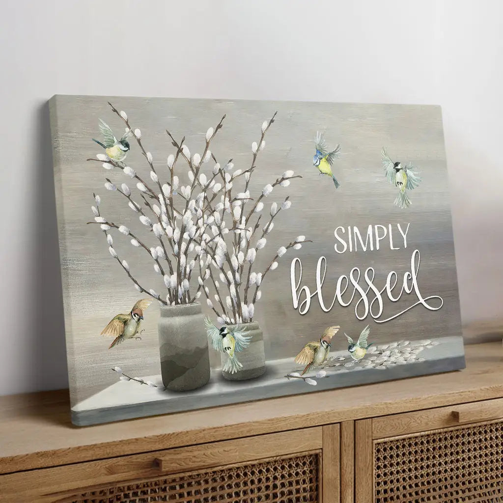 Simply Blessed Wall Art Canvas - Christian Wall Art