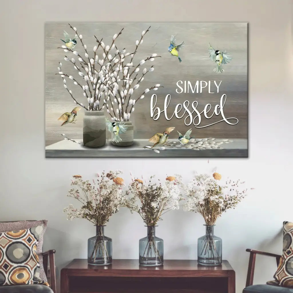 Simply Blessed Wall Art Canvas - Christian Wall Art