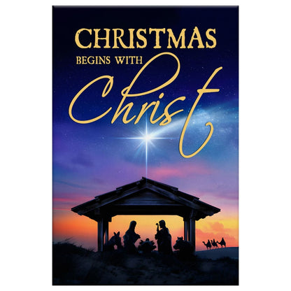 Christmas Begins With Christ Wall Art Canvas