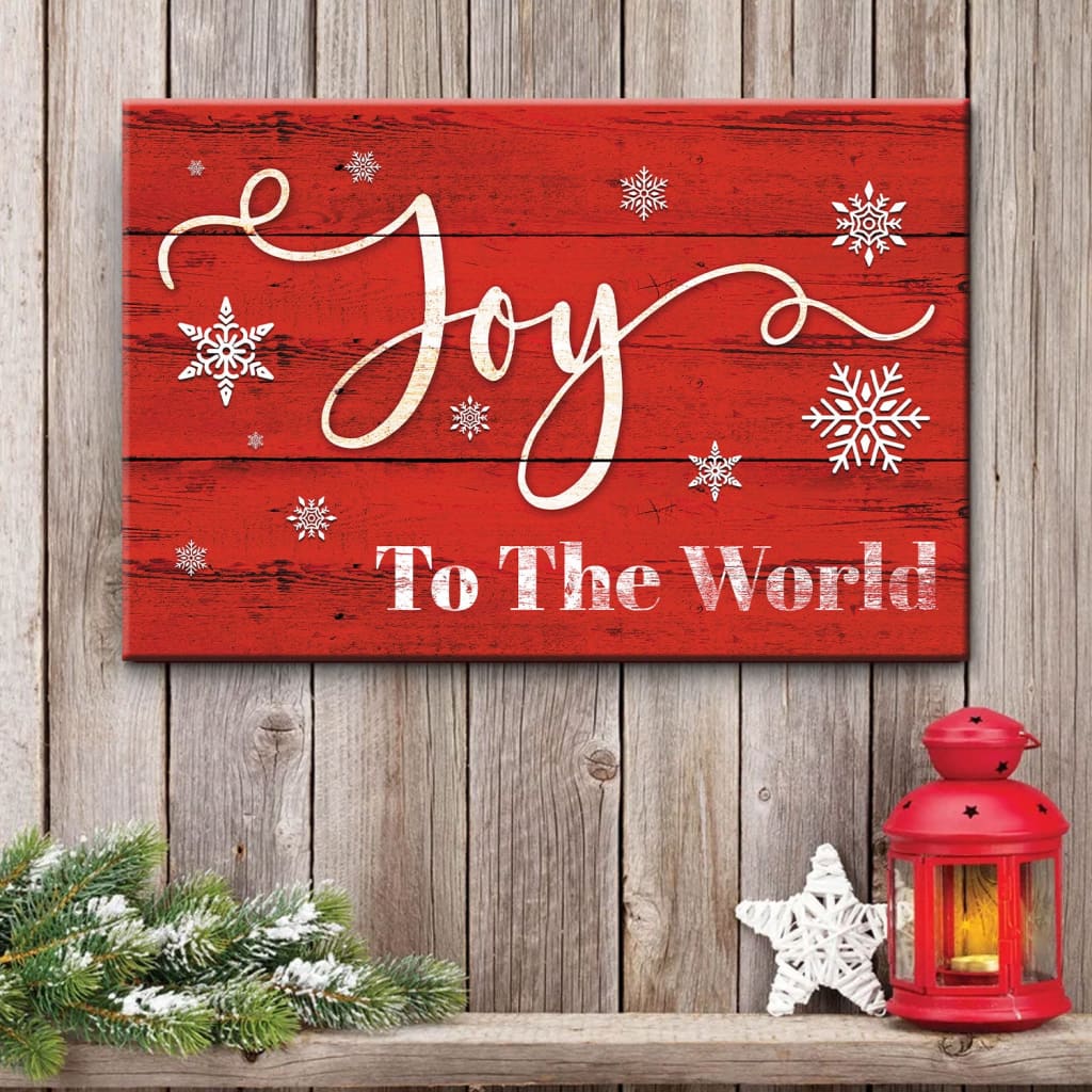 Christian Christmas Wall Decor: Joy To The World Christmas Wall Art Canvas