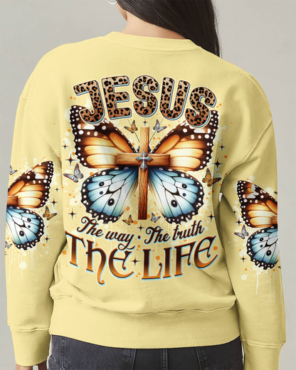 Jesus The Way The Truth The Life Butterfly Sweatshirt