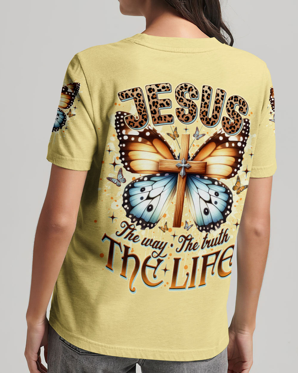 Jesus The Way The Truth The Life Butterfly T-Shirt