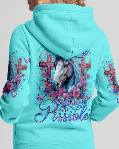 With God All Things Are Possible Horse Hoodie 2