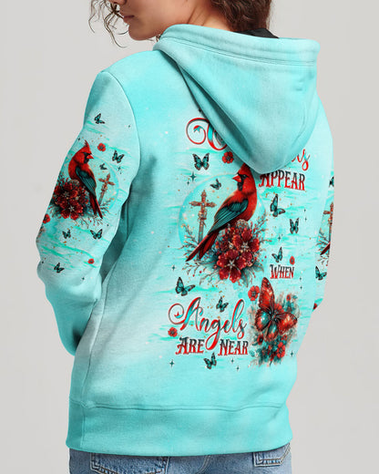 When Cardinals Appear Angels Are Near Women's All Over Print Hoodie 1