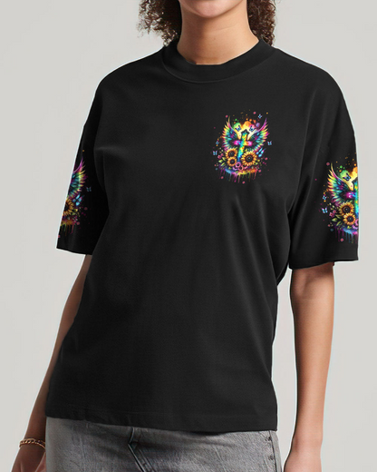 She Is Sunshine Cross Wings Sunflower T-Shirt