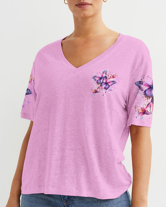Blessed By God Loved By Jesus Butterflies T-Shirt