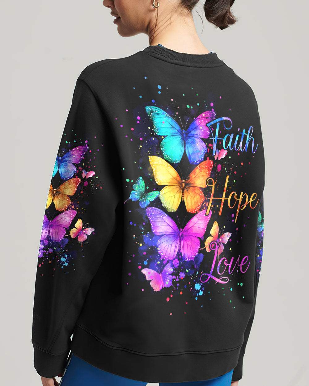 Faith Hope Love Butterflies Sweatshirt