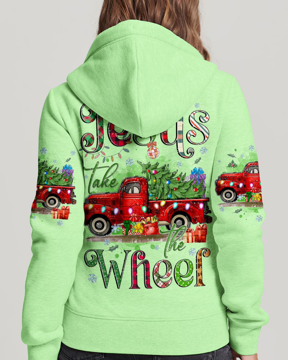 Jesus Take The Wheel Christmas Women's All Over Print Hoodie 3