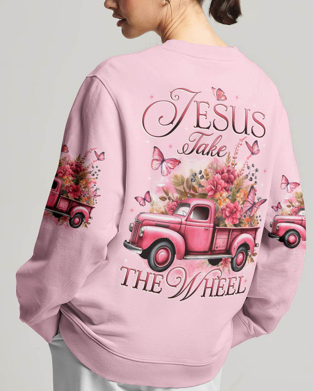 Jesus Take The Wheel Women's All Over Print Sweatshirt