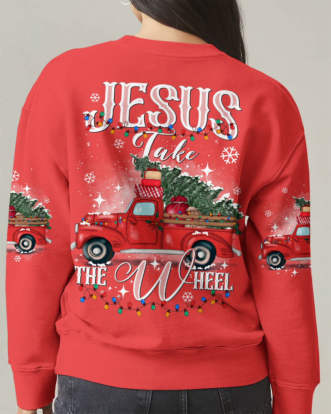 Jesus Take The Wheel Christmas Women's All Over Print Sweatshirt 7