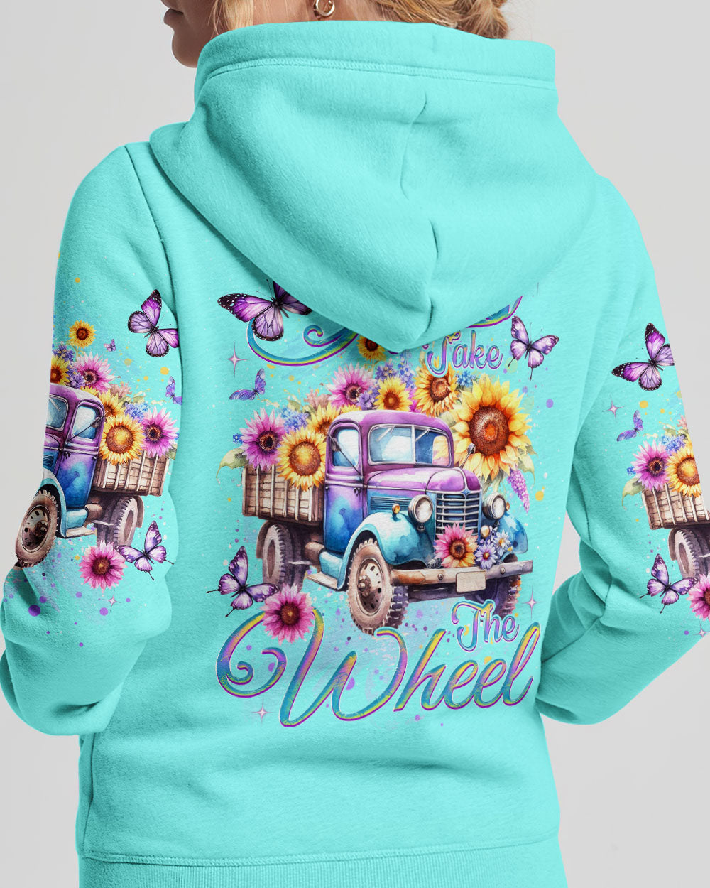 Jesus Take The Wheel Women's All Over Print Hoodie 5