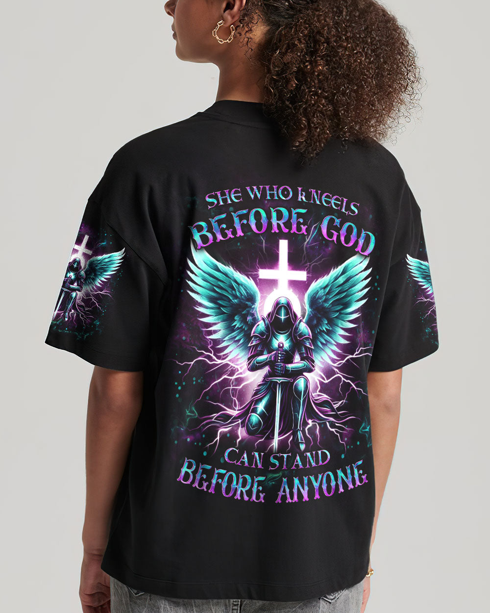 She Who Kneels Before God Warrior T-Shirt 6