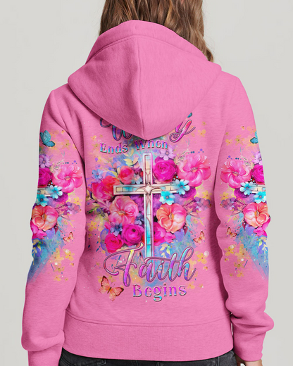 Worry Ends When Faith Begins Hoodie