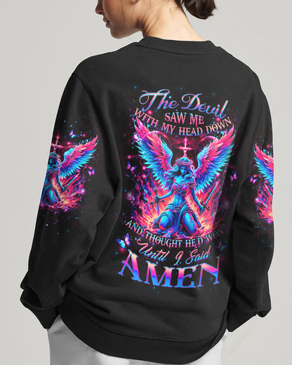 The Devil Saw Me With My Head Down Women's All Over Print Sweatshirt