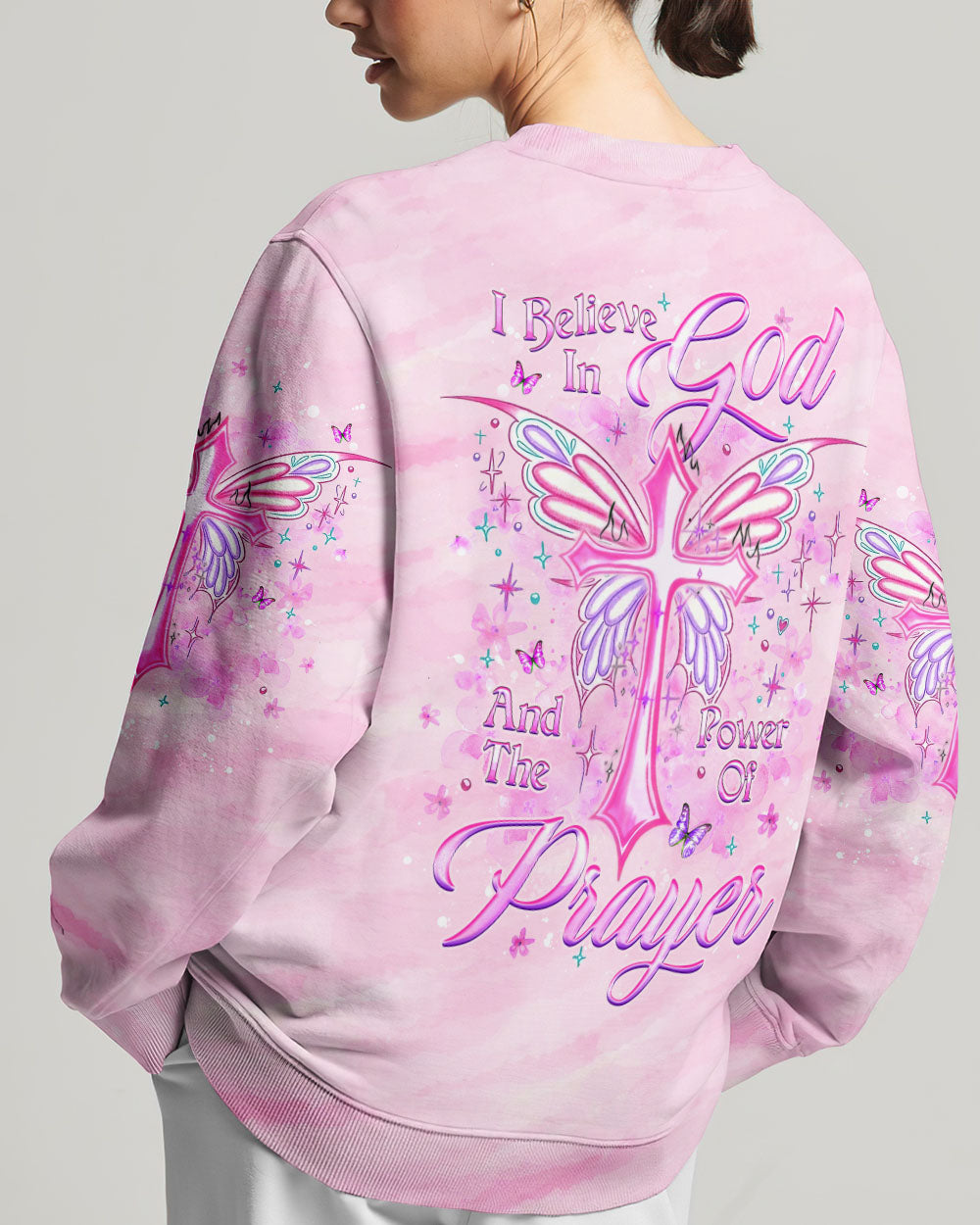 I Believe In God Women's All Over Print Sweatshirt 2