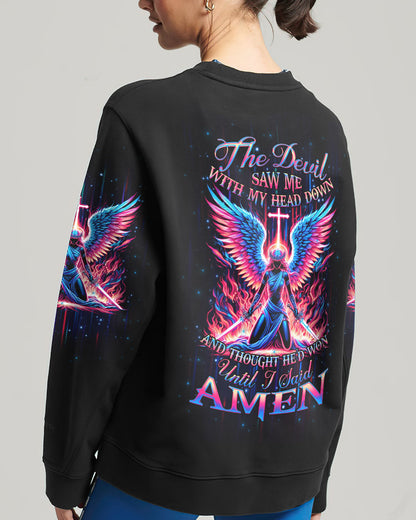 The Devil Saw Me With My Head Down Women's All Over Print Sweatshirt 1